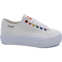 D.Franklin Γυναικεία Sneakers Flatforms Λευκά NVK22064
