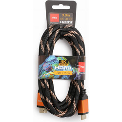 Opticum Καλώδιο HDMI 2.0 Braided HDMI Male to HDMI Male 3m Black