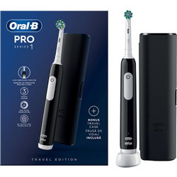 Oral-B Pro 1 Black Ηλεκτρική Οδοντόβουρτσα με Χρονομετρητή & Θήκη Ταξιδίου