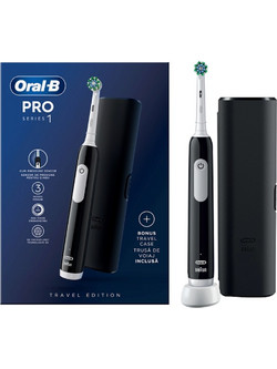 Oral-B Pro 1 Black Ηλεκτρική Οδοντόβουρτσα με Χρονομετρητή & Θήκη Ταξιδίου