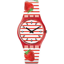 Swatch Toile Fraissee Γυναικείο Ρολόι με Πολύχρωμο Καουτσούκ Λουράκι GR177