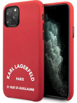 Karl Lagerfeld St.Guillaume Logo Collection Back Cover Red (iPhone 11 Pro)