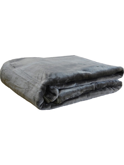 Κουβέρτα 240x260 King Size 620gsm Anna Riska Βελουτέ- 5 Anthracite