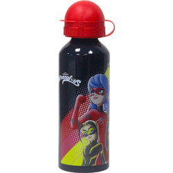 Gim Miraculous Ladybug Παιδικό Μπουκάλι Αλουμινίου BPA Free Μαύρο 520ml