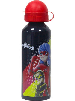 Gim Miraculous Ladybug Παιδικό Μπουκάλι Αλουμινίου BPA Free Μαύρο 520ml