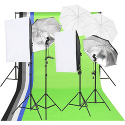vidaXL 190238 Kit με Φόντο Soft Box & Ομπρέλες