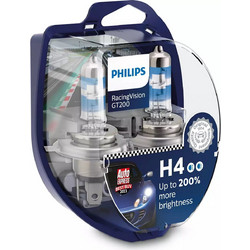 Philips Η4 Racing Vision GT200 Αλογόνου 12V 55W 2τμχ