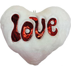 Μαξιλάρι Μαλέλης Καρδιά Love Λευκό Κόκκινο 29x19cm