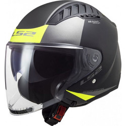 LS2 OF600 Copter II Urbane Matt Black Yellow Κράνος Μηχανής Jet 1200gr