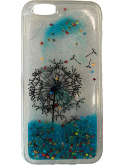 Θήκη Σιλικόνης Με Υγρό Glitter Για Apple Iphone 6G/6S Plus Μπλε με Σχέδιο