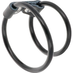 Darkness Leather Double Cock Ring Ελαστικό Δαχτυλίδι Πέους Μαύρο