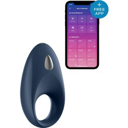 Satisfyer Mighty One Vibrating Ring App Ελαστικό Δαχτυλίδι Πέους Σιλικόνης με Δόνηση 2.7cm Μπλε