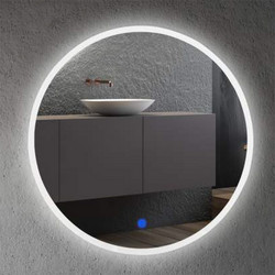 Lightex 720RL0110042 Στρογγυλός Καθρέπτης Μπάνιου Led Αντιθαμβωτικός Αφής 50x50cm
