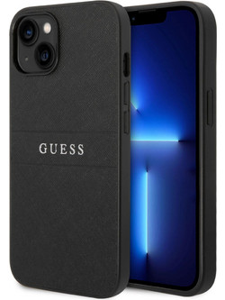 Guess Saffiano Strap Back Cover Black (iPhone 14 Plus)