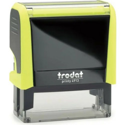 Σφραγίδα TRODAT 4913 Printy 4.0 Νεον Κιτρινο Σώμα με Ταμπόν - Μελάνι Μαύρο διαστ 58x22 mm 56918