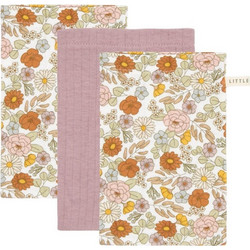 Little Dutch Σετ 3 πανάκια μπάνιου Vintage Little Flowers / Pure Mauve