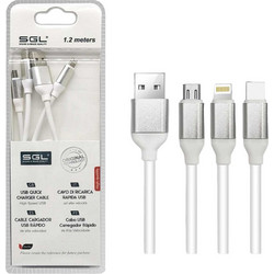 426334 ΚΑΛΩΔΙΟ ΦΟΡΤΙΣΗΣ - DATA 3IN1 - FAST CHARGE - FB3 - 1.2M - 099231