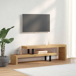 vidaXL Έπιπλο Τηλεόρασης Μασίφ Ξύλο Μπεζ Μ115xΠ30xΥ40cm 247321