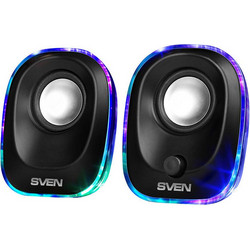 SVEN 330 Ηχεία Υπολογιστή 2.0 5W με RGB Φωτισμό Black