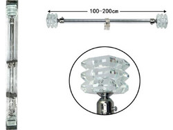 ForHome 917341 Κουρτινόξυλο Μεταλλικό Ασημί 100cm-200cm - For Home