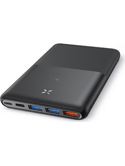 Ksix Ultra Slim Power Bank 20000mAh 22.5W με 3 Θύρες USB-A Black