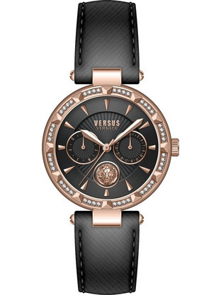 Versus Versace Γυναικείο Ρολόι με Μαύρο Δερμάτινο Λουράκι VSPOS3621