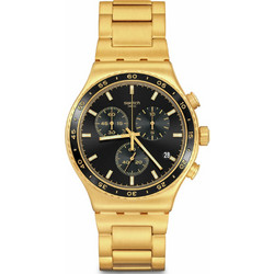 Swatch Ανδρικό Ρολόι Χρονογράφος με Χρυσό Μεταλλικό Μπρασελέ YVG418G
