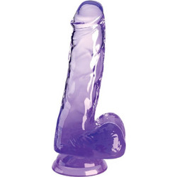 Pipedream King Cock Ρεαλιστικό Dildo με Βεντούζα & Όρχεις 13.5cm Μωβ