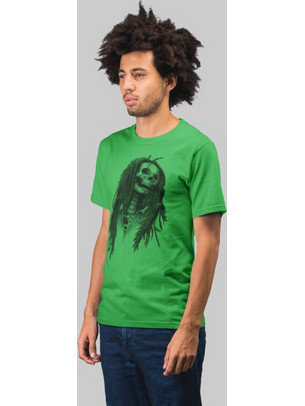 Skull Bob Marley T-shirt - LIME