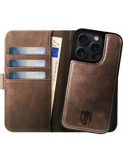 Rosso Elite Leather MagSafe Wallet Flip Cover Brown (iPhone 15 Pro)