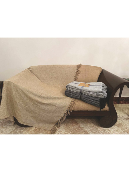 Ριχτάρι Σχ. Ajay 60% cotton - 40% cenil Beige 180x300cm