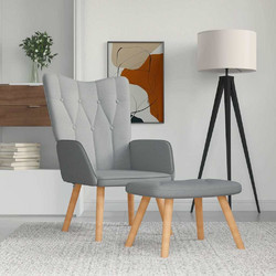 vidaXL Πολυθρόνα Relax με Υποπόδιο Γκρι 327534