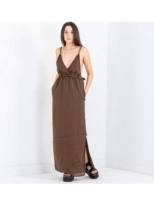 Scotch & Soda Maxi Καλοκαιρινό Καθημερινό Φόρεμα Καφέ 164767-SC0561