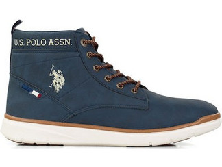 U.S. Polo Assn. Ανδρικά Μποτάκια Δερμάτινα Μπλε YGOR007-DBL001