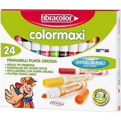 Fibracolor Colormaxi Μαρκαδόροι Ζωγραφικής Σετ 24 Χρώματα