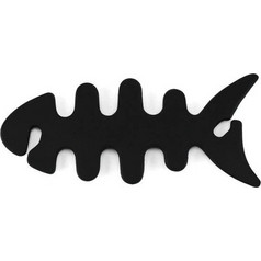 Fish-shaped headphone cable wrap - black