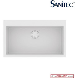 Sanitec Ultra Granite 808 Υποκαθήμενος Νεροχύτης Γρανίτη Ματ Bianco 79x50cm