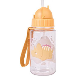 Saro Dinos Παιδικό Μπουκάλι Πλαστικό BPA Free με Καλαμάκι Πορτοκαλί 450ml