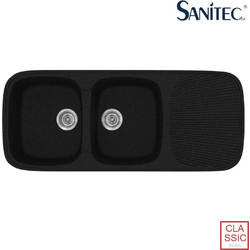 Sanitec Classic 300 Επικαθήμενος Νεροχύτης Γρανίτη Αντιστρεφόμενος Ματ Metallic Space 116x50cm