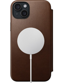 Θήκη Nomad Modern Δερμάτινη Πορτοφόλι για APPLE iPhone 15 Plus 6.7 - ΚΑΦΕ - NM01625285