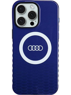 Audi IML Big Logo MagSafe case for iPhone 15 Pro Max - blue