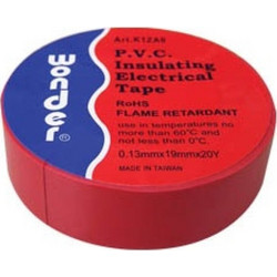 Wonder Μονωτική Ταινία PVC 19x20 Κόκκινη (147-34002)