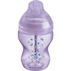 Tommee Tippee Advanced Πλαστικό Μπιμπερό με Θηλή Σιλικόνης κατά των Κολικών 0m+ Shapes Purple 260ml