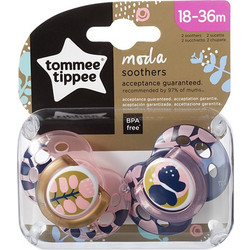 Tommee Tippee Closer To Nature Moda Ορθοδοντικές Πιπίλες Σιλικόνης 18-36m Ροζ 2τμχ