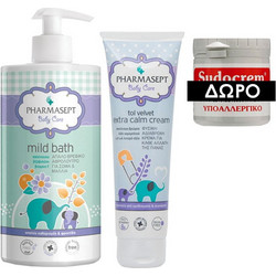Pharmasept Tol Velvet Baby Bath 500ml & Soothing Cream 150ml & Sudocrem Cream 10gr
