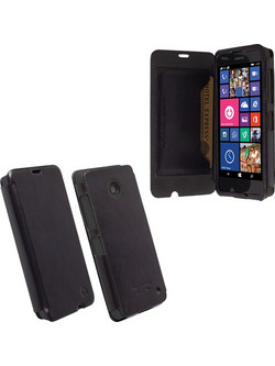 KRUSELL ΘΗΚΗ NOKIA LUMIA 630/635 LEATHER FLIPCOVER KIRUNA BLACK