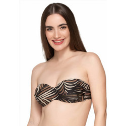Luna Bikini Top Strapless Μαύρο Καφέ 94340