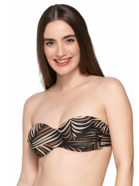 Luna Bikini Top Strapless Μαύρο Καφέ 94340