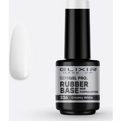 Elixir Semigel 336 Creamy White Rubber Base Ημιμόνιμο Βερνίκι Νυχιών 15ml