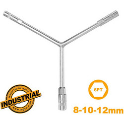 INGCO HYSW081012 Μανέλα με Λαβή Υ και 3 Καρυδάκια 81012mm